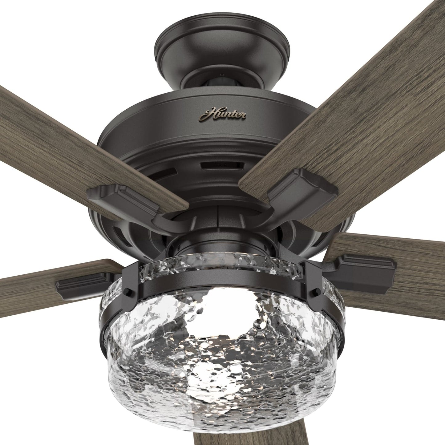 Ventilateur de plafond intérieur/extérieur Hunter 52 Canyon Ridge, éclairage LED, télécommande portative - Style campagnard, rustique, industriel
