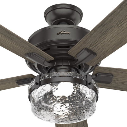 Ventilateur de plafond intérieur/extérieur Hunter 52 Canyon Ridge, éclairage LED, télécommande portative - Style campagnard, rustique, industriel