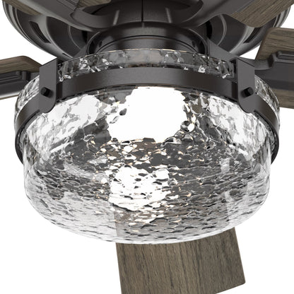 Ventilateur de plafond intérieur/extérieur Hunter 52 Canyon Ridge, éclairage LED, télécommande portative - Style campagnard, rustique, industriel