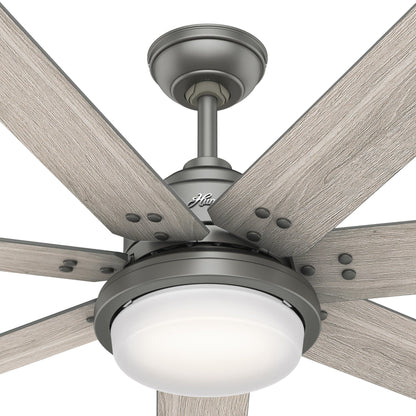 Ventilateur de plafond Hunter WiFi Whittington avec lumière LED, télécommande portable - Moulin à vent - Industriel, Ferme, Rustique - VENTILATEUR INTELLIGENT !