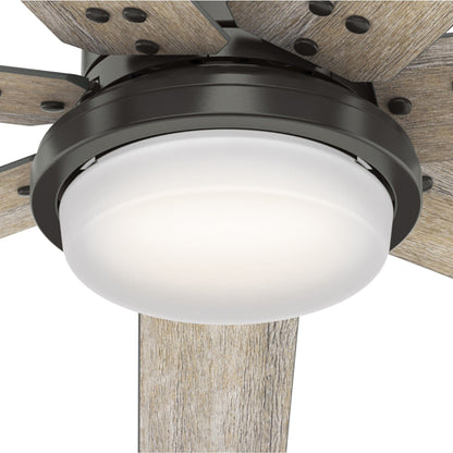 Ventilateur de plafond Hunter WiFi Whittington avec lumière LED, télécommande portable - Moulin à vent - Industriel, Ferme, Rustique - VENTILATEUR INTELLIGENT !