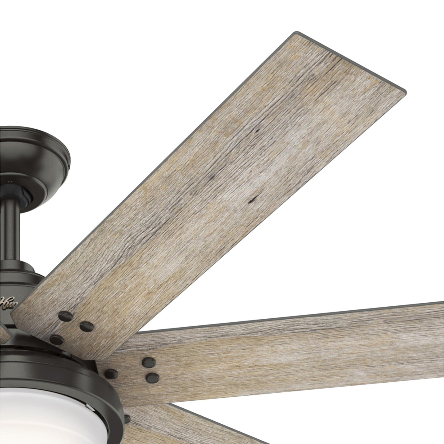 Ventilateur de plafond Hunter WiFi Whittington avec lumière LED, télécommande portable - Moulin à vent - Industriel, Ferme, Rustique - VENTILATEUR INTELLIGENT !