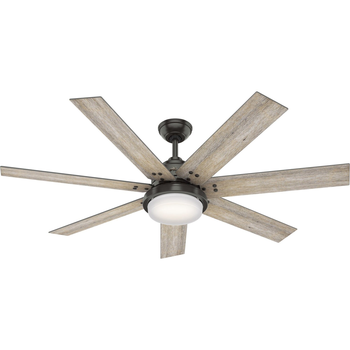 Ventilateur de plafond Hunter WiFi Whittington avec lumière LED, télécommande portable - Moulin à vent - Industriel, Ferme, Rustique - VENTILATEUR INTELLIGENT !