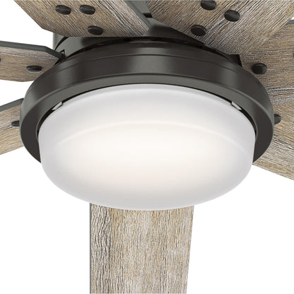 Ventilateur de plafond Hunter WiFi Whittington avec lumière LED, télécommande portable - Moulin à vent - Industriel, Ferme, Rustique - VENTILATEUR INTELLIGENT !