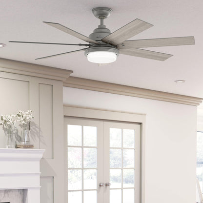 Ventilateur de plafond Hunter WiFi Whittington avec lumière LED, télécommande portable - Moulin à vent - Industriel, Ferme, Rustique - VENTILATEUR INTELLIGENT !