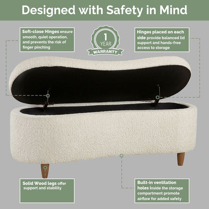 Banc d'appoint de rangement incurvé de style boucle INK IVY Bailey