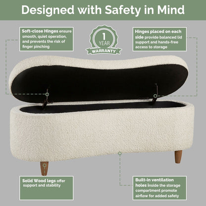 Banc d'appoint de rangement incurvé de style boucle INK IVY Bailey