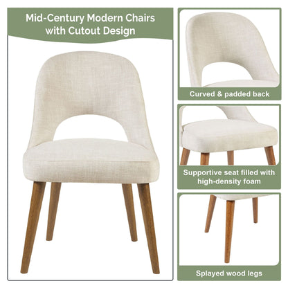 Chaises de salle à manger rembourrées INK IVY Nola avec dossier découpé (lot de 2)