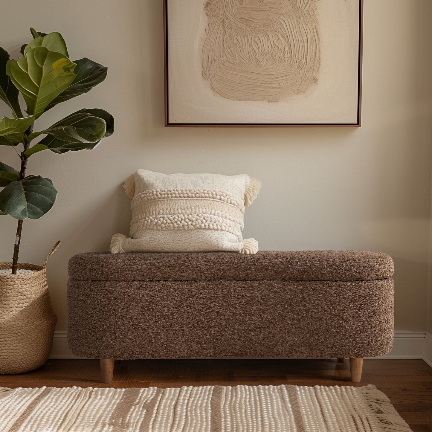 Banc d'appoint de rangement incurvé de style boucle INK IVY Bailey