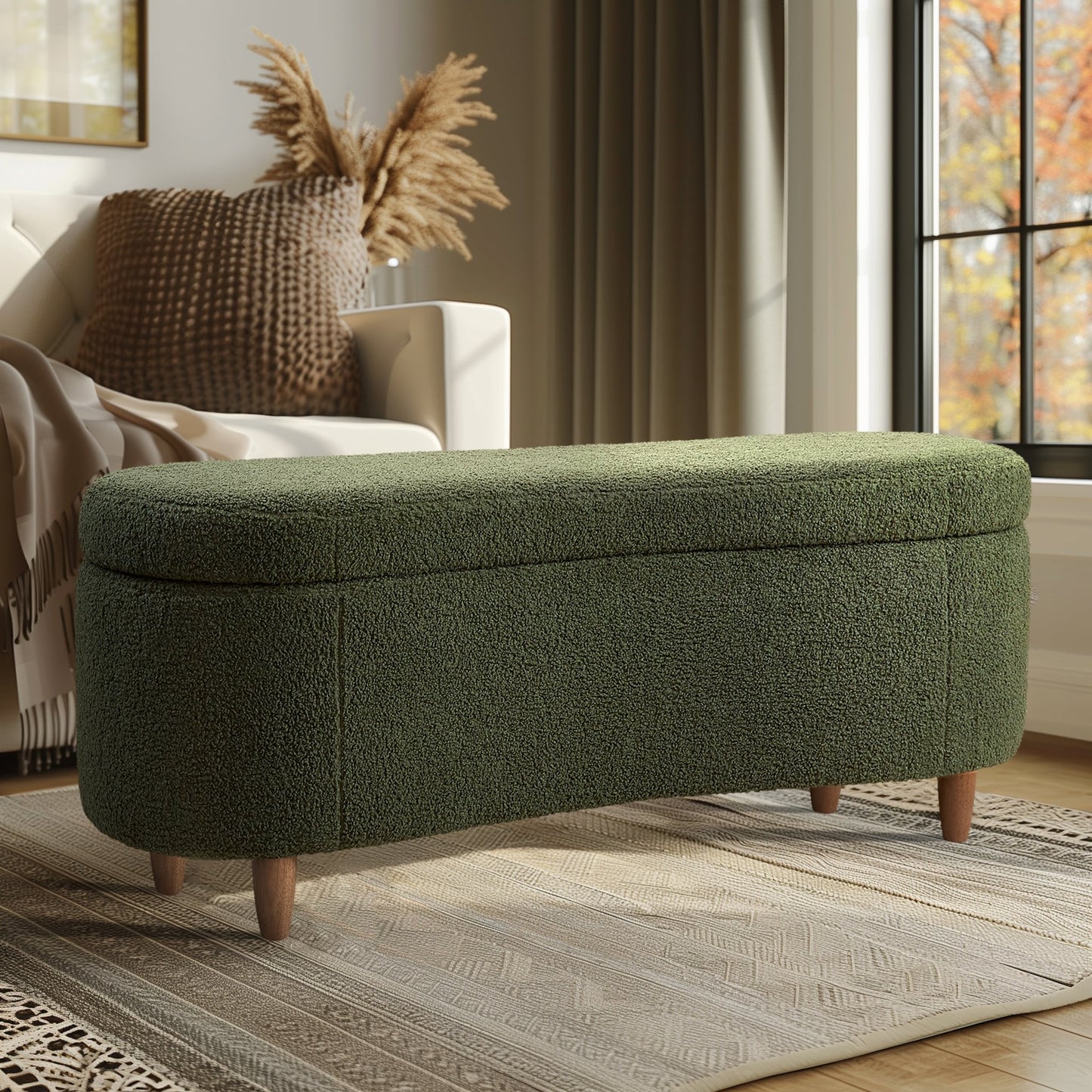 Banc d'appoint de rangement incurvé de style boucle INK IVY Bailey
