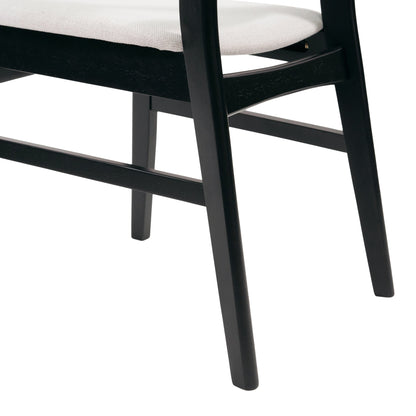 Chaise de salle à manger Abrielle en bois d'hévéa rembourrée de style milieu de siècle (lot de 2) par Christopher Knight Home