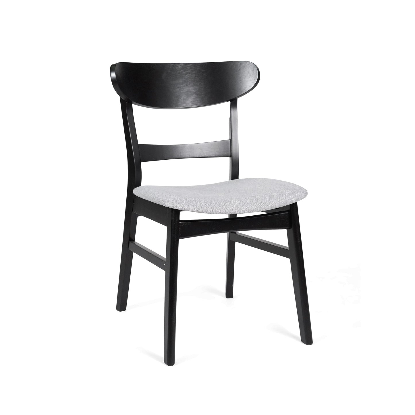 Chaise de salle à manger Abrielle en bois d'hévéa rembourrée de style milieu de siècle (lot de 2) par Christopher Knight Home