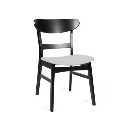 Chaise de salle à manger Abrielle en bois d'hévéa rembourrée de style milieu de siècle (lot de 2) par Christopher Knight Home