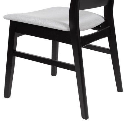 Chaise de salle à manger Abrielle en bois d'hévéa rembourrée de style milieu de siècle (lot de 2) par Christopher Knight Home