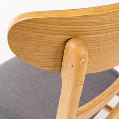Chaise de salle à manger Abrielle en bois d'hévéa rembourrée de style milieu de siècle (lot de 2) par Christopher Knight Home