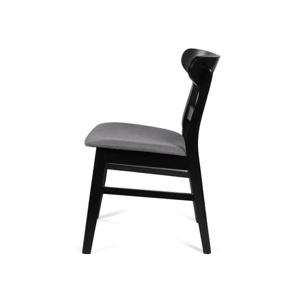 Chaise de salle à manger Abrielle en bois d'hévéa rembourrée de style milieu de siècle (lot de 2) par Christopher Knight Home