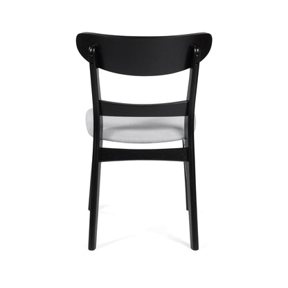 Chaise de salle à manger Abrielle en bois d'hévéa rembourrée de style milieu de siècle (lot de 2) par Christopher Knight Home