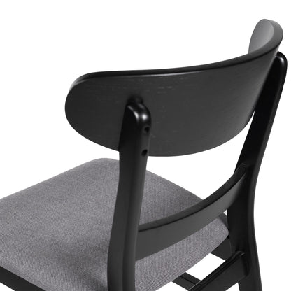 Chaise de salle à manger Abrielle en bois d'hévéa rembourrée de style milieu de siècle (lot de 2) par Christopher Knight Home