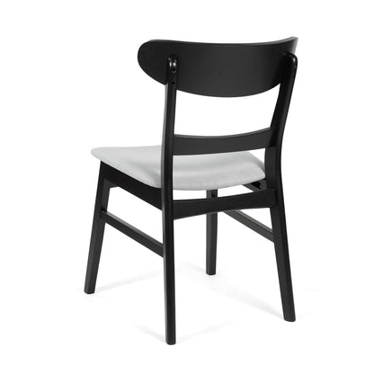 Chaise de salle à manger Abrielle en bois d'hévéa rembourrée de style milieu de siècle (lot de 2) par Christopher Knight Home