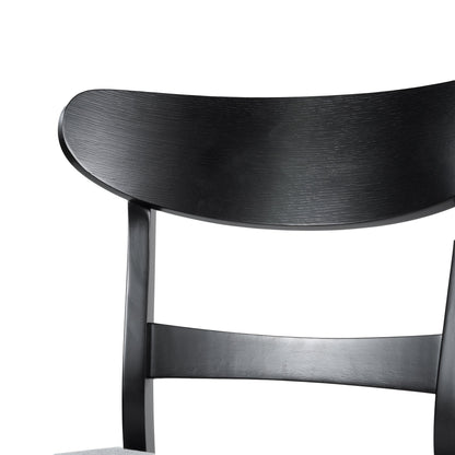 Chaise de salle à manger Abrielle en bois d'hévéa rembourrée de style milieu de siècle (lot de 2) par Christopher Knight Home