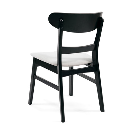 Chaise de salle à manger Abrielle en bois d'hévéa rembourrée de style milieu de siècle (lot de 2) par Christopher Knight Home