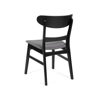 Chaise de salle à manger Abrielle en bois d'hévéa rembourrée de style milieu de siècle (lot de 2) par Christopher Knight Home