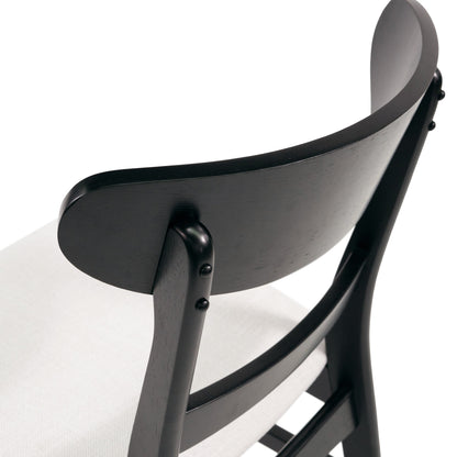 Chaise de salle à manger Abrielle en bois d'hévéa rembourrée de style milieu de siècle (lot de 2) par Christopher Knight Home