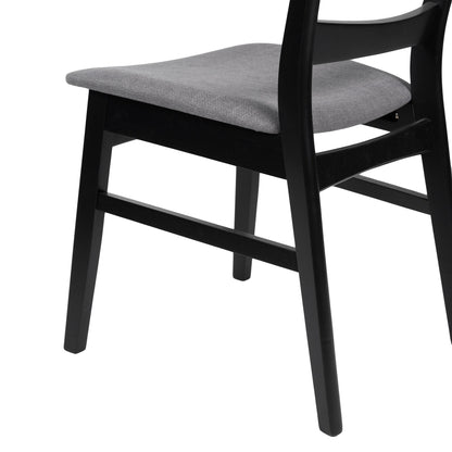 Chaise de salle à manger Abrielle en bois d'hévéa rembourrée de style milieu de siècle (lot de 2) par Christopher Knight Home