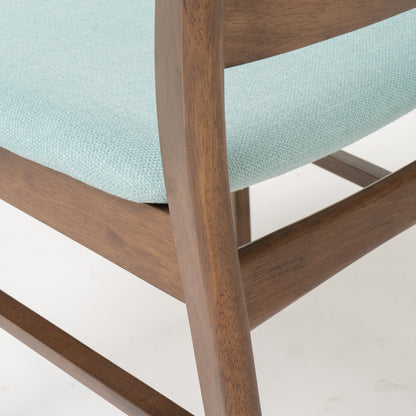 Chaise de salle à manger Abrielle en bois d'hévéa rembourrée de style milieu de siècle (lot de 2) par Christopher Knight Home