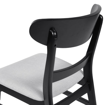 Chaise de salle à manger Abrielle en bois d'hévéa rembourrée de style milieu de siècle (lot de 2) par Christopher Knight Home