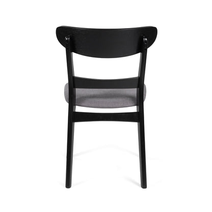 Chaise de salle à manger Abrielle en bois d'hévéa rembourrée de style milieu de siècle (lot de 2) par Christopher Knight Home