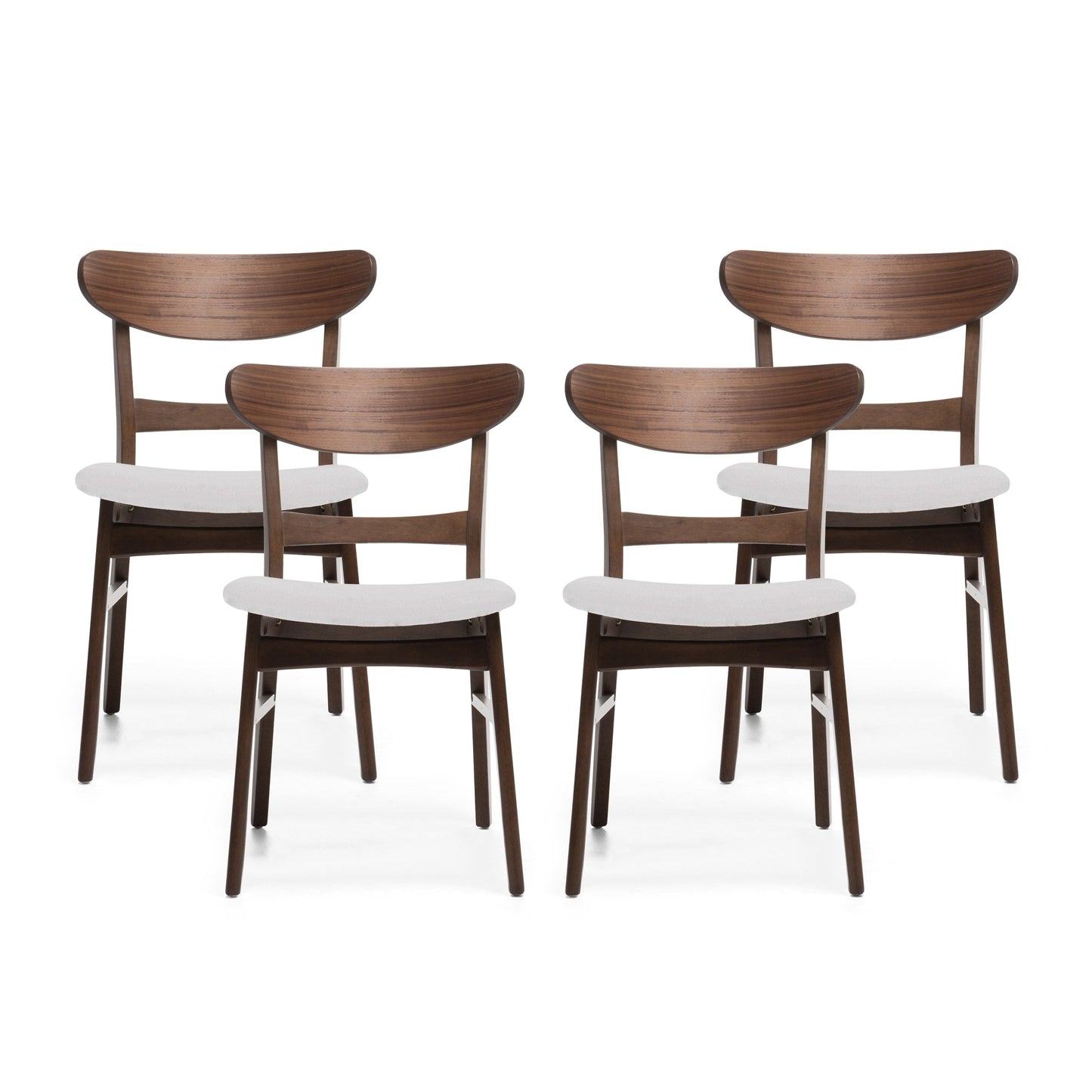 Chaises de salle à manger modernes Idalia du milieu du siècle (lot de 4) par Christopher Knight Home