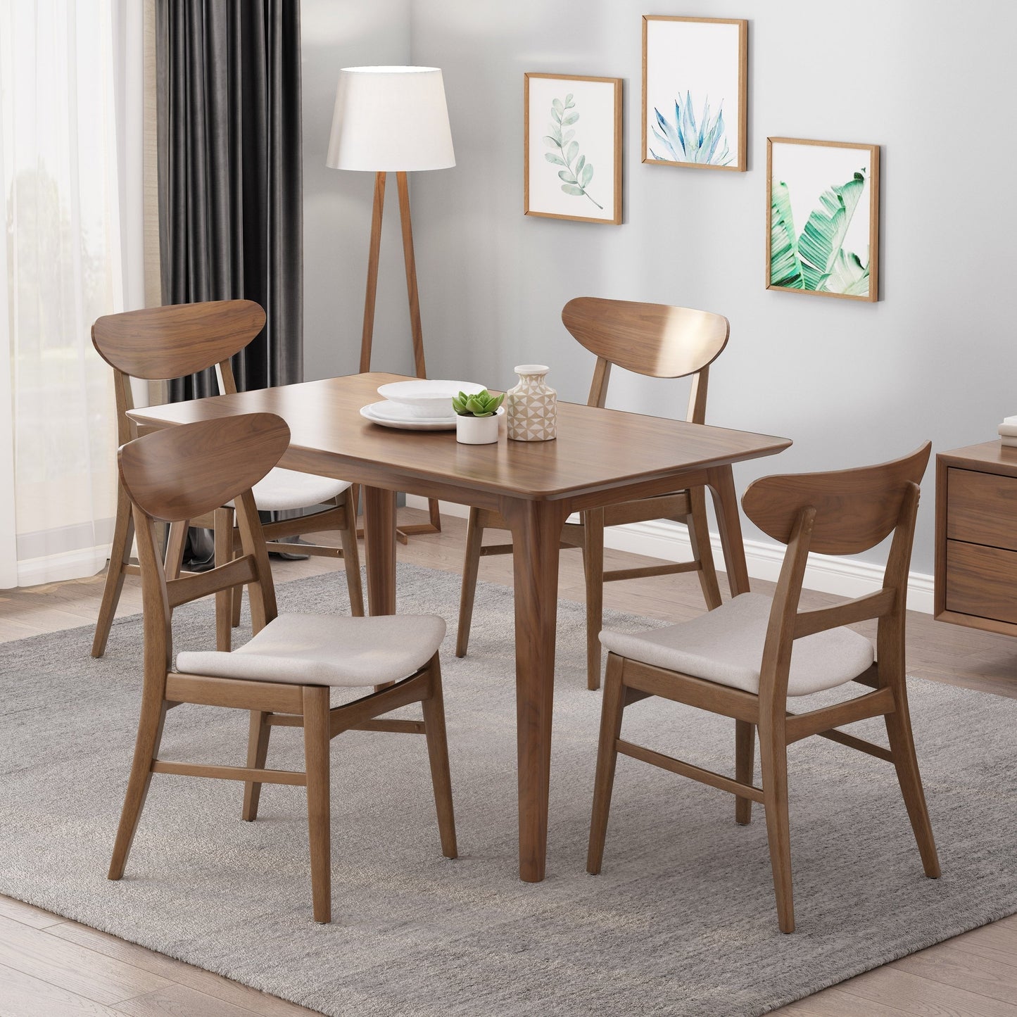 Chaises de salle à manger modernes Idalia du milieu du siècle (lot de 4) par Christopher Knight Home