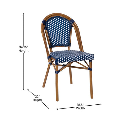 Ensemble bistrot commercial intérieur/extérieur avec table et quatre chaises