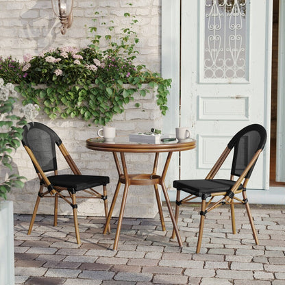 Ensemble bistrot commercial intérieur/extérieur avec table et deux chaises