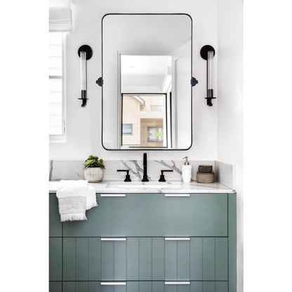 Miroir mural rectangulaire pivotant et inclinable en métal TEHOME Jonathan