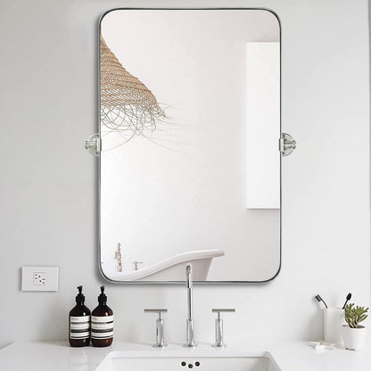 Miroir mural rectangulaire pivotant et inclinable en métal TEHOME Jonathan