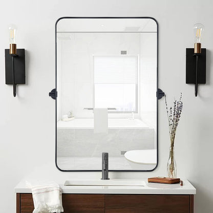 Miroir mural rectangulaire pivotant et inclinable en métal TEHOME Jonathan