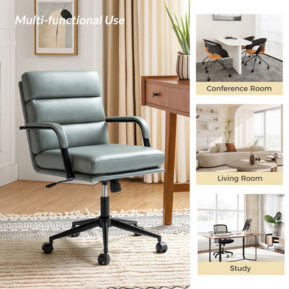 Chaise de travail moderne Joseph en similicuir avec verrouillage de l'inclinaison et inclinaison centrale par HULALA HOME