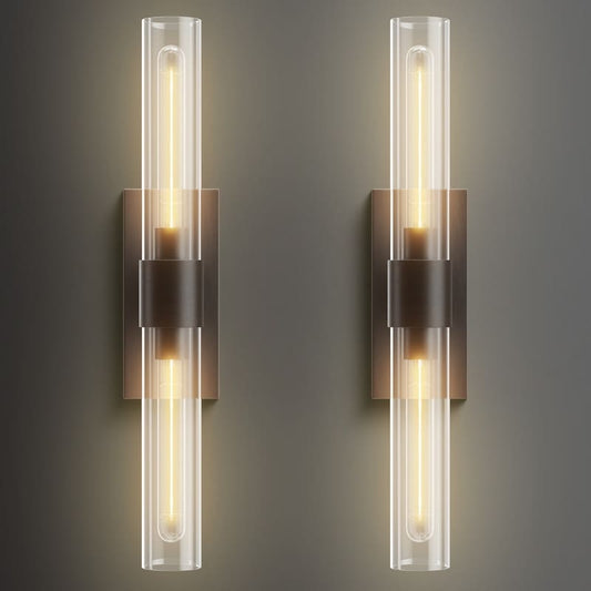 Appliques murales modernes en verre KAYLA, éclairage mural d'intérieur, luminaire de vanité avec abat-jour en verre (lot de 2)