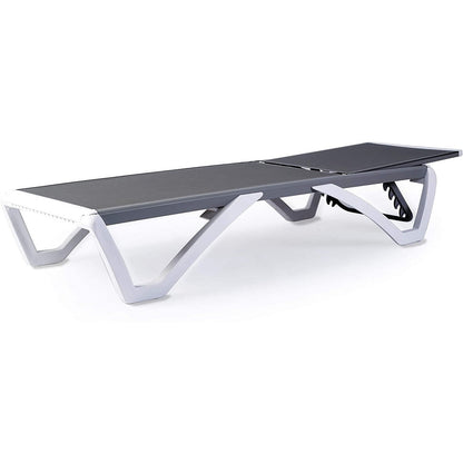 Chaise longue inclinable et réglable Kozyard Alan, pieds entièrement plats en aluminium et résine polypropylène