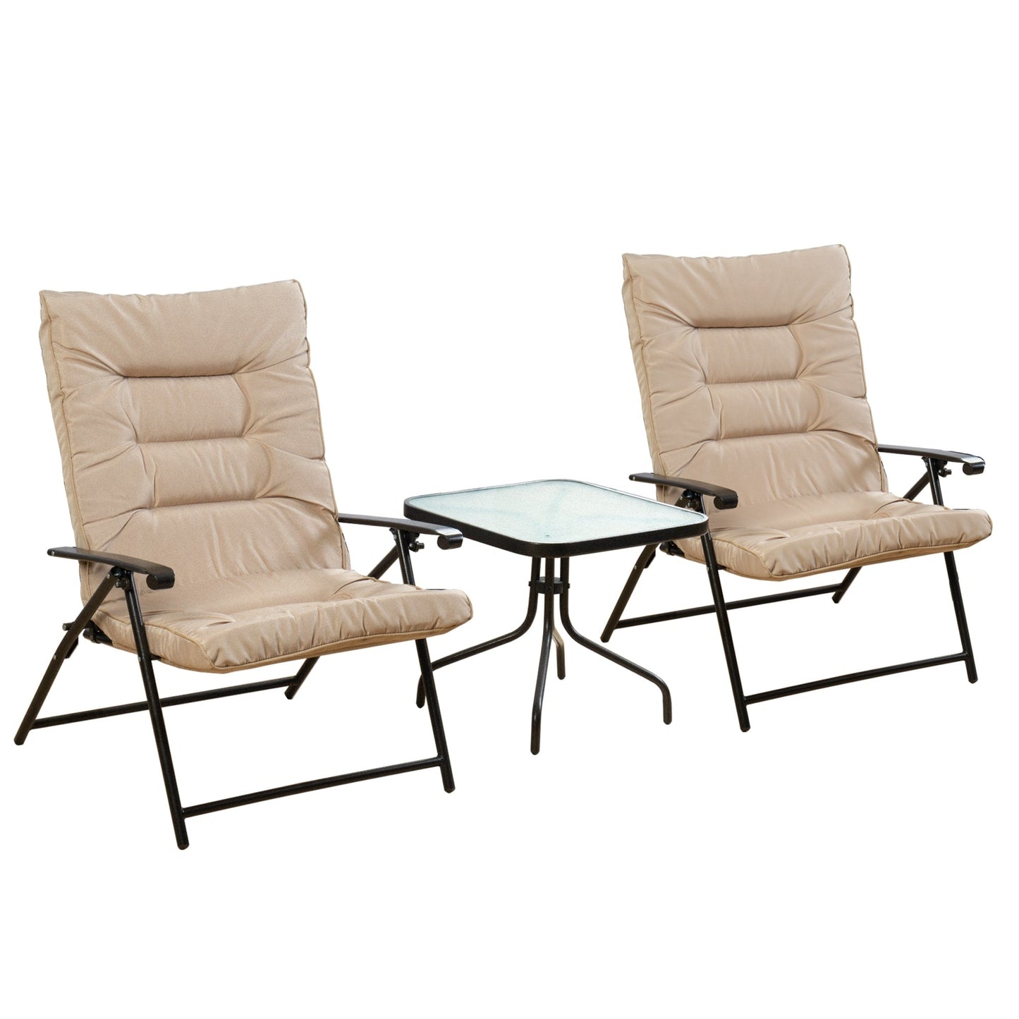 Ensemble de bistrot pliant rembourré Kozyard Elsa 3 pièces pour patio extérieur