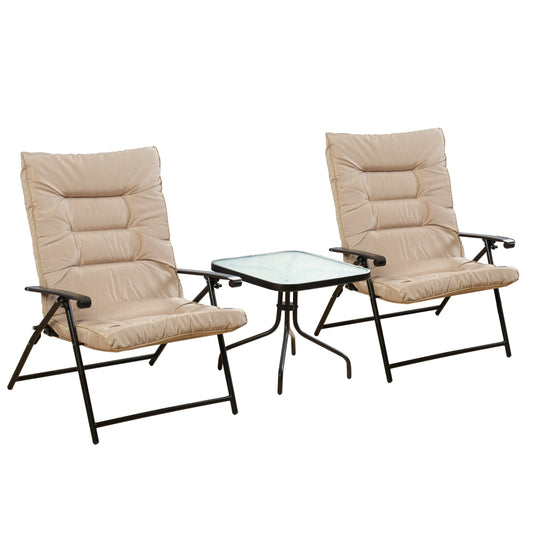 Ensemble de bistrot pliant rembourré Kozyard Elsa 3 pièces pour patio extérieur