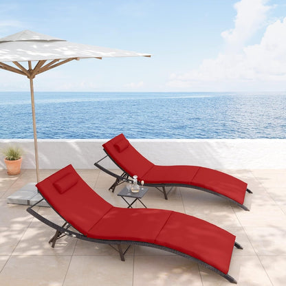 Ensemble de chaises longues d'extérieur 3 pièces Kullavik