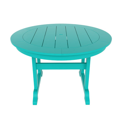 Ensemble de salle à manger d'extérieur Polytrends Laguna en PEHD, toutes saisons, avec table ronde et fauteuils (5 pièces)