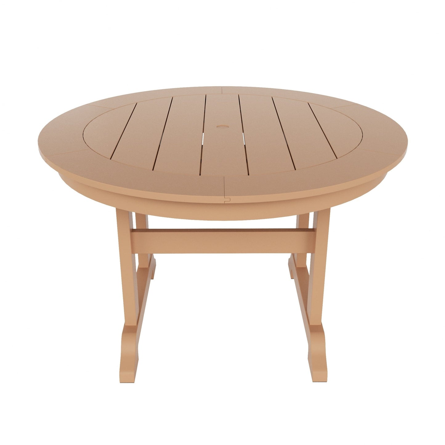 Ensemble de salle à manger d'extérieur Polytrends Laguna en PEHD, toutes saisons, avec table ronde et fauteuils (5 pièces)