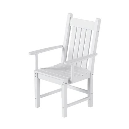 Ensemble de salle à manger d'extérieur Polytrends Laguna en PEHD, toutes saisons, avec table ronde et fauteuils (5 pièces)