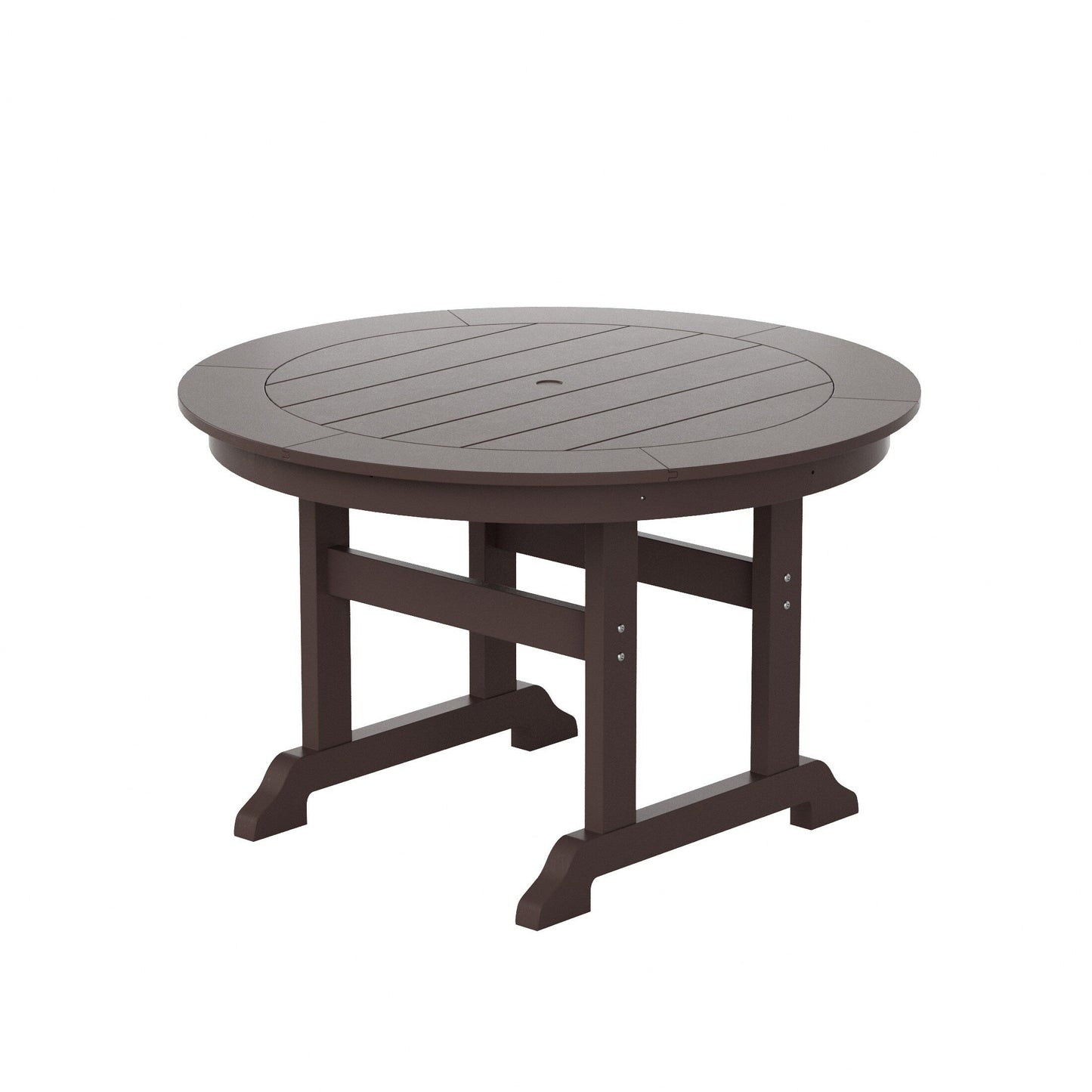 Ensemble de salle à manger d'extérieur Polytrends Laguna en PEHD, toutes saisons, avec table ronde et fauteuils (5 pièces)