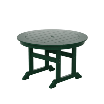 Ensemble de salle à manger d'extérieur Polytrends Laguna en PEHD, toutes saisons, avec table ronde et fauteuils (5 pièces)