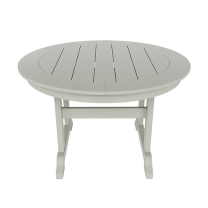 Ensemble de salle à manger d'extérieur Polytrends Laguna en PEHD, toutes saisons, avec table ronde et fauteuils (5 pièces)